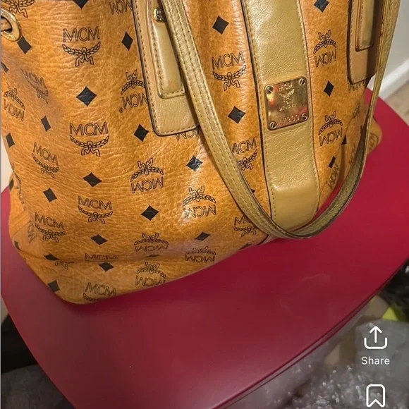 MCM Cognac Visetos Tote Bag - Picture 3 of 7